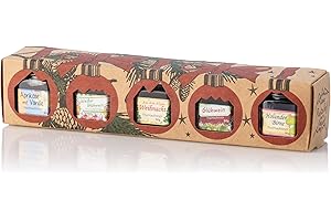 ‎PUNTZELHOF ALLGÄUER DELIKATESSEN Puntzelhof Weihnachts Genuss-Box – Feinkost Geschenk-Set, 5x50g erlesener und handgemachter Fruchtaufstrich, Allgäuer Delikatessen mit Weihnachtlicher Geschenkverpackung