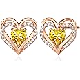 CDE Sterling Silver Heart Stud Earrings - Women's Jewellery for Christmas, Anniversary, Birthday Gifts