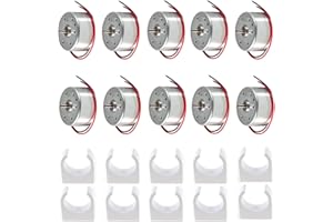 RUNCCI-YUN 10 Set kit motori dc Mini,1.5V-3V-4.5V-6V-9V con Supporto Motore in plastica 6500 RPM Per Esperimento DIY Fisica Educativa Fai Da Te