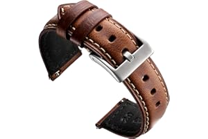 Zehior Leather Watch Bands Vintage Quick Release Replacement Watch Straps for Men Women 18mm 20mm 22mm 24mm
