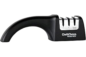 Chefs Choice 4633900 4633 Angle Select Diamond Hone - Afilador de cuchillos manual de 3 etapas, plástico, color negro