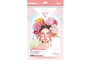 Clairefontaine 95741C Bloc de Coloriage Pour Adulte Créativité Détente Zen Décors de Femmes - Multitechniques Crayons, Feutres, Aquarelle, Peinture 20 Feuilles Format A4 250G - ODELIA Thème Les Femmes