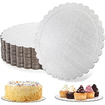 2-Pack Black Agate Cake Boards 10 Inch - Non-Symmetrical Cake Presentation Boards