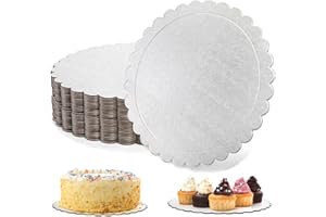 Tebery 30 Pack 10 Inch Silver Cake Boards, Reusable Cake Circles Cake Base Cardboard, Round Cake Drum Board for Parties, Weddings and Birthday Cakes, 2mm Thick