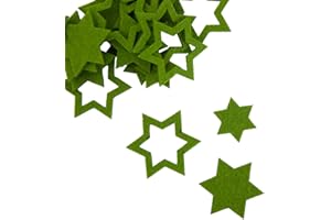 Oblique Unique® 24 Filz Sterne Weihnachtsdeko Tischdeko Weihnachten Deko 3 Motive - Farbe wählbar (Grün)