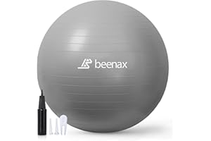 Beenax Thick Strong Exercise Pregnancy Ball 55cm 65cm 75cm, Anti-Burst Gym Swiss Ball with Pump Included for Yoga, Fitness, Labour, Pilates, Stability, Balance