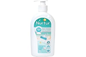 Nurtur Baby Bottle Liquid Cleanser 500mL Kills 99% Bacteria, Alcohol-Free, Paraben-Free, Multipurpose Liquid Cleanser Wash Safe for Bottles, Breast Pumps, Toys & Feeding Essentials