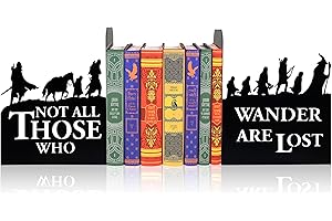 JEFUZH Lord Decorative Bookends for Bookshelf The Rings Home Decor Bookends to Hold Books Unique Bookends for Office Living-Room Decor Housewarming Gift for LOTR Fans Black Book Stopper Desk Accessories