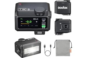 GODOX iT30Pro-C Flash Kamerablitz, TTL Auto-Exposure 2.4GHz System 1/8000s High-Speed Sync Kleinblitz mit Vollfarb-Touchscreen Kompatibel mit Canon-Kameras