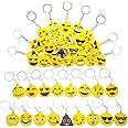 34 Pezzi Portachiavi Mini Emoji,Emoticon Idea Bomboniera Pensierino,Smile Gadget Regalo Compleanno Bambini Adulti Natale