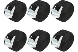 HUSZZM Lashing straps, lashing straps, lashing straps with ratchet, pack of 6 lashing straps with clamping lock for quick securing on bicycle carrier and car rear carrier for camping outdoor use