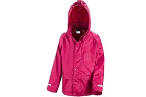 RAINSUIT SHOP Kids Waterproof Rain Jacket In Black, Pink, Red or Royal Blue Childs Childrens Boys Girls