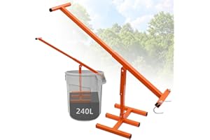 wowspeed Manual Bin Compactor, Hand Press Rubbish Press for Wheelie Bin, Heights Adjustable for Waste Compactor Waste Compressor, Recycling Trash Tool for 240L Wheelie Bins(Orange)