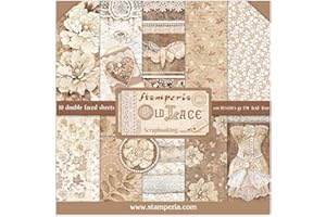 Stamperia Bloc Papier Scrap double Face 10 feuilles 30,5x30,5 (12"x12") - Old Lace multicolore SBBL32