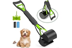 JOZMMZEOOA 4 Pièces Ramasse Crotte pour Chien,Mâchoires Pliantes Pelle Crotte Chien Grande Capacité Pince Crotte Chien avec Une Prise Confortable Pince Ramasse Crotte,pour Promener Chien