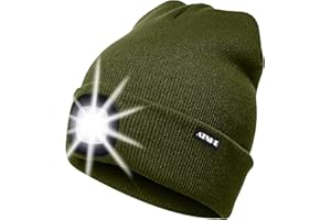 ATNKE LED Luminoso Gorro Sombrero, USB Recargable 4 LED Gorras para Correr Super Brillante Impermeable Luz Invierno Cálido Regalos para Hombre y Mujer