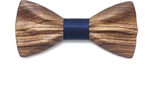 CYRIACUS Papillon da Uomo in Legno Regolabile Con Gancio - Cravatta a Farfalla Già Annodato in Diversi Colori per Matrimonio, Business, Festa, Lavoro, Laurea