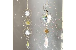 SEASBOES 2 Pièces Attrape Soleils, Boule en Verre Clair, Pendentif Attrape Soleil, Boule de Prisme, pour Lustre, Lampes, Rideau, décoration de Mariage, Cadeau