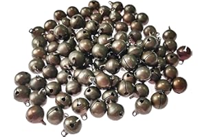 YUFANA 200 Piezas 8mm Cascabeles de Bronce Vintage, Cascabeles Manualidades, Cascabeles navideños de Metal, de Bronce Vintage Adecuado para Manualidades, Collares, Adornos navideños, Envoltura de Regalos.
