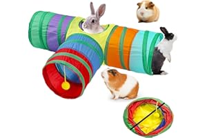 ZQSFPK Guinea Pig and Rabbit Tunnel - Collapsible 3 Way Pet Tube, Accessories for Small Animals, Running and Hiding Hides