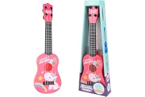 TSLBW 42 cm Ukulele Soprano, Strumento Musicale Classico per Chitarra Ukulele Strumento Musicale per Chitarra Giocattolo Ukulele con 4 Corde Regolabili Mini Chitarra e Plettri