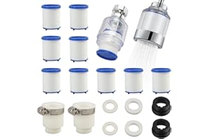 Jecdfs Pack de 2 Filtres à Eau pour Robinet, filtre pour robinet de cuisine, filtre anti calcaire robinet, Élimination Efficace du Chlore et des Métaux Lourds