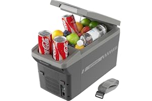 Upstreman 11 Litri Frigo Portatile con Tracolla, Frigo Portatile 12V/220V, Raffredda e Riscalda Frigorifero Elettrico, Frigorifero Portatile per Auto, Camion, Barca, Camper e Presa di Corrente, AR11