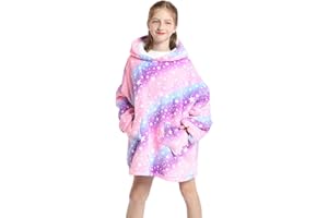 Shamdon Home Collection Sweat à Capuche Surdimensionné pour Enfants,Sweat-Shirt Couverture Portable pour Fille Garçon,Pull à Capuche Polaire Sherpa avec Poche Enfant Ado