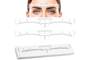 Abeillo Set di 50 stencil per sopracciglia, righello per sopracciglia, righello per segni per sopracciglia, riutilizzabili, per principianti