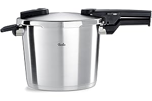 Fissler Vitaquick Premium - Pentola a pressione (6 L, diametro 22 cm) pentola a pressione in acciaio inox, 2 livelli di cottura, Made in Germany, compatibile induzione