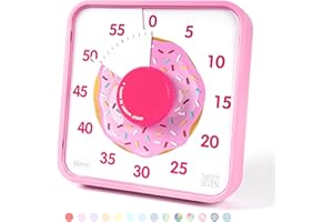 TWENTY5 SEVEN Compte à rebours de 19,1 cm ; minuterie visuelle de 60 minutes et 1 heure – Outil pédagogique en salle de classe, réunion de bureau, horloge de compte à rebours mécanique pour enfants, gestion du