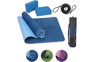‎HABIB GRUPPE Habib Gruppe Yogamatte Set mit Yogablöcken – Rutschfeste gepolsterte Fitnessmatte inkl. Tragetasche mit Schultergurt – 2er Set Blöcke für Pilates, Meditation & Erholung