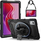 Gerutek Anti-Drop Case for Lenovo Tab M11 2024/K11e/K11 LTE 11", Black | TB-330FU/331FC/330XU, Rugged Case with 360&deg; Rotating