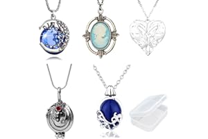 PPX 5 sztuk naszyjników dla fanów „Pamiętników wampirów” – naszyjnik Daywalking Katherine – łańcuszek z zawieszką Verbena można otworzyć, ozdoby do kostiumów – z przezroczystym pudełkiem do przechowywania