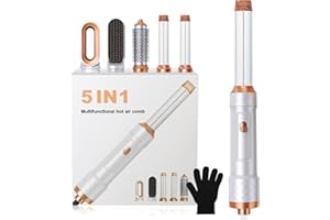 UKYITU Magic Styler 5 in 1 Hair Styler, Magic Air Styler Set with Curl Straighten, Volumise, Smooth and Drying for Styling, Magic Hair Styler Hot Air Styler for All Hair Type/Length