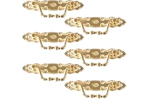 KRISFD Vintage In Bronzo Classico Maniglie Vecchia Maniglia Del Cassetto In Bronzo Maniglie Porte In Metallo Stile Tradizionale Retrò Antico Maniglia Con Viti Per Comodini, Cassettiere, Oro (6 Pezzi)