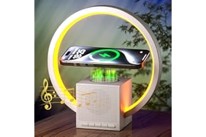 Exsivemy Atmosphärenlampe mit 10 W kabellosem Ladegerät, Nachttischlampe mit Bluetooth-Lautsprecher, blendendes Lauflicht, intelligente Lichter für Erwachsene Kinder für Büro Schlafzimmer Geschenk