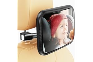 ALLILUYAA Spiegel Auto Baby Rückbank, Autospiegel Baby Rücksitz mit Metall Clip, 360° Drehbar Bruchsicherer Rückspiegel Baby Auto, Kristallklarer Sicht, für Neue Eltern Haben Müssen
