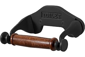 Assorted Collections Porte-Rouleau de Papier Toilette Mural en Fonte Noire Mate en Relief pour Salle de Bain – Porte-Rouleau de Papier Toilette Fantaisie avec matériel Inclus (Noir)