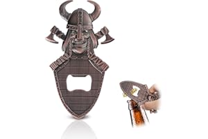 JUMRHFAN Otwieracz do butelek wina Wikingów, magnetyczny otwieracz do butelek, vintage, styl skandynawski, prezent dla mężczyzn, na Dzień Ojca, tatę, mężczyznę, przyjaciela, urodziny, Halloween (miedziany)