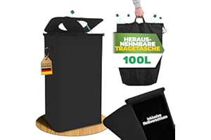 COTTARA® Pfandflaschen Sammelbehälter Metallrahmen mit Tragetasche, Reißverschluss und Drehdeckel am Pfandflaschen Behälter | Pfandbehälter Flaschensammler Leergut Sammelbehälter (Schwarz)