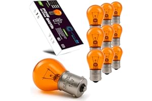 ‎LIGHTWORLD24 WELT DER LICHTER LIGHTWORLD24 10 x PY21W Blinkerlampe Blinkerbirne 12V orange gelbe Kugel Lampe BAU15s Auto Lampe S25 21W Birne Blinker Glühbirne