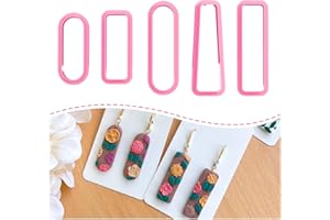 ‎KEOKER Keoker Modelliermassen-Ausstecher, lange baumelnde Form, Polymer-Ton-Schneider, grundlegende Modelliermassen-Ausstecher, Ton-Ohrring-Ausstecher. (5 Stück B)