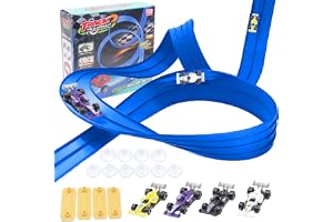 Tbintul 5 m flexibel racerbana för barn med 4 fordon i legering, bilracingspel, dubbel bärbar leksak för barn från 3 år