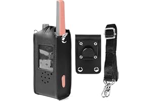NEWASHAN Étui de Transport Pochette Sac en PU Compatible avec Motorola Radio Talkabout T82 Extreme Support pour Talkie-walkie Poche avec Sangle Anneau en D Boucle de Ceinture Clipser