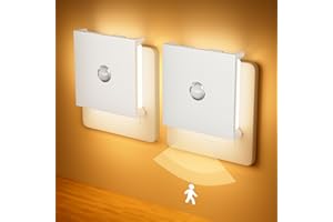 Feliigo Luz Nocturna con Sensor de Movimiento, 2 Piezas Luz Nocturna Infantil Enchufe Regulable con 3 Modos, Brillo Ajustables para Habitación de Niños, Baño, Pasillo, Cocina, Escaleras