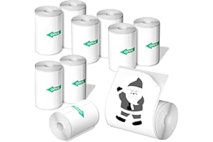 QPENGUINBABIES 10 Rotoli di Carta Adesiva per Mini Stampanti Termiche - Etichette 57 x 25 mm per Fotocamere Istantanee e Stampanti Portatili, Perfette per Etichette, Note e Decorazioni, Regalo di Natale e Compleanno