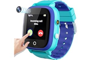 EURHOWING Kinder-Smartwatch GPS-Tracker and Telefon,Smartwatch Wecker,Match-Spiel,SOS Kamera -Touchscreen 3-15 Geburtstag Telefonieren Geschenk Weinachtsgeschenke,Hellblau,EURHOWING163621,one Size