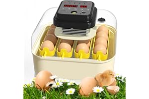KSHOT 16 Automatic Egg Incubators for Hatching Eggs with Humidity & Temperature Control, Automatic egg Turning Incubator for Chicken Duck Quail Pigeon Eggs, Incubator for Farm Lab Science Classroom Home
