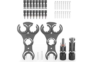 deleyCON Conector Solar 8 Pares - Enchufe Solar PV4 Macho Hembra 1500V y Herramienta - Impermeable IP68 - para Sistema & Panel Solar, Sistema Fotovoltaico (PV) - para Cable Solar de 2,5 mm² a 6 mm²